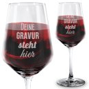 Rotweinglas mit Gravur - mit Text selbst gestalten