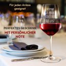 Rotweinglas mit Gravur - mit Text selbst gestalten