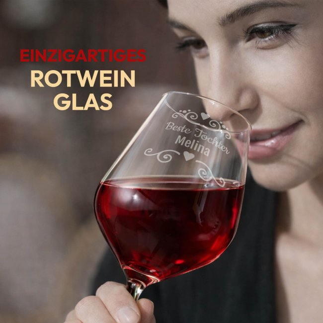 Rotweinglas mit Gravur - Beste Tochter
