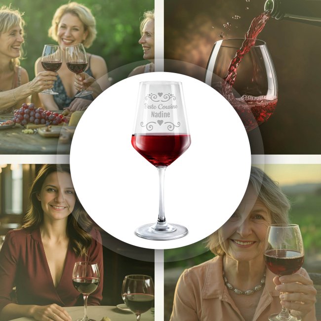 Rotweinglas mit Gravur - Beste Cousine