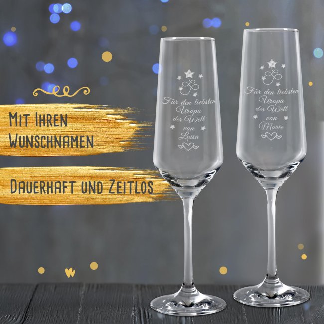 Sektglas mit Gravur - Bester Uropa