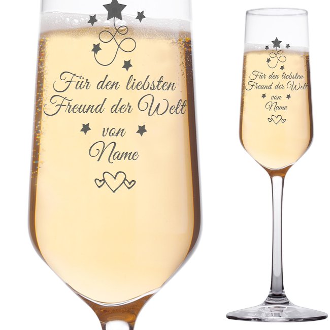 Sektglas mit Gravur - Bester Freund