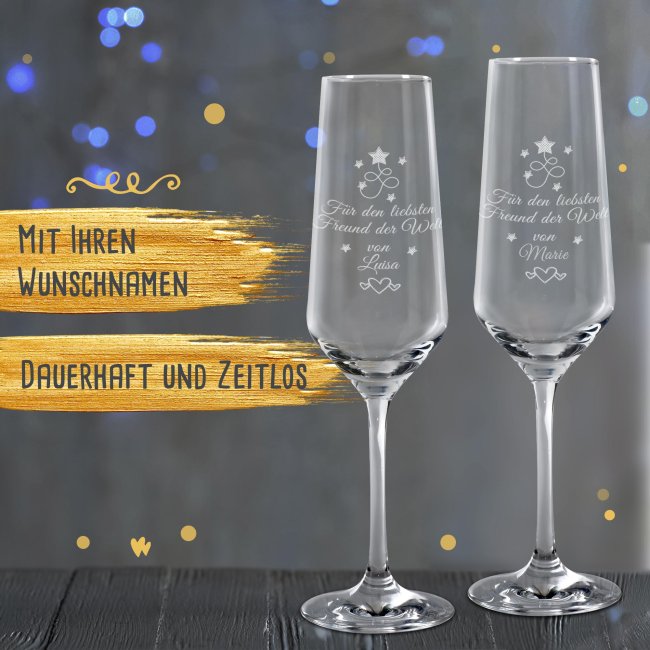 Sektglas mit Gravur - Bester Freund