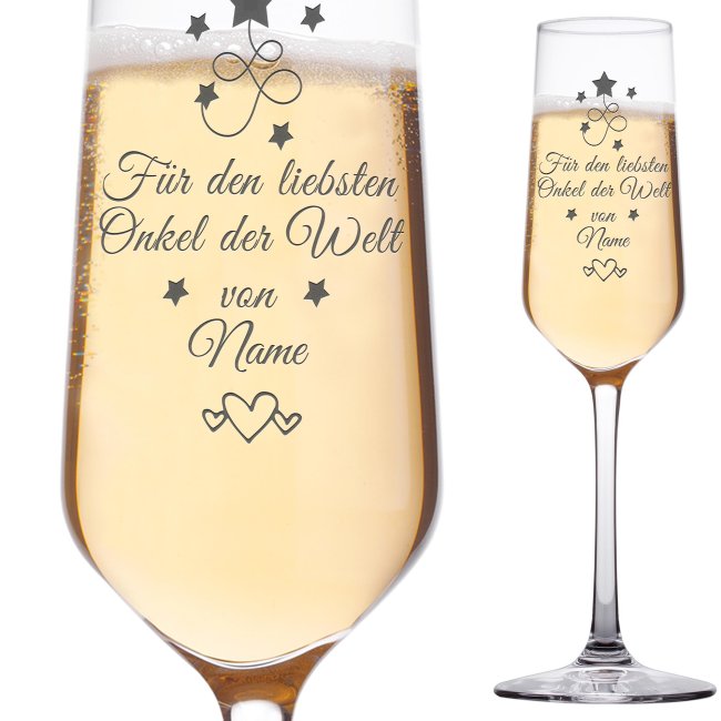 Sektglas mit Gravur - Bester Onkel