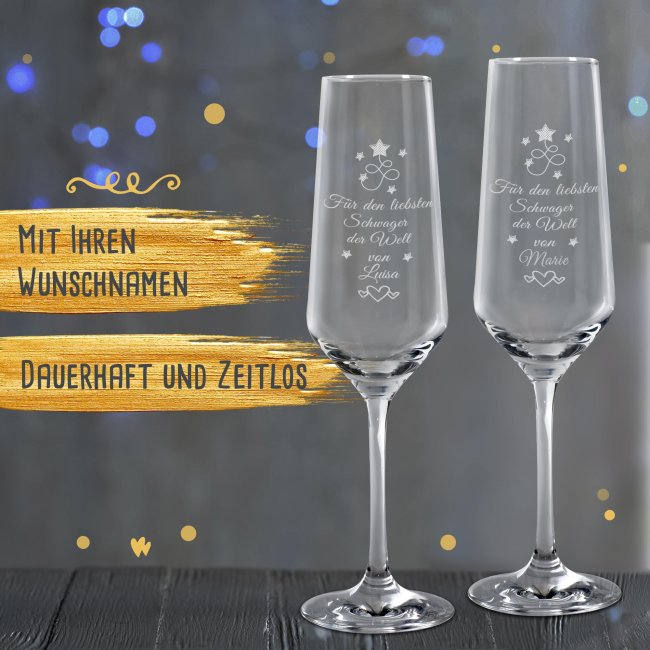 Sektglas mit Gravur - Bester Schwager