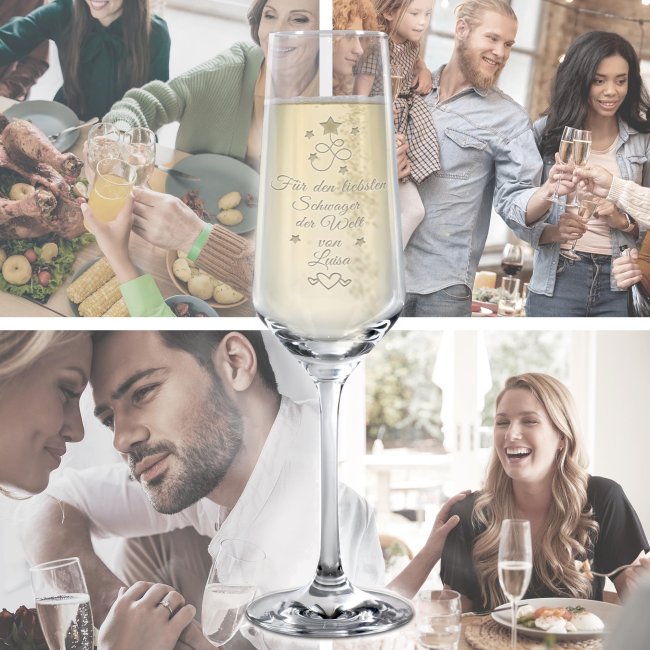 Sektglas mit Gravur - Bester Schwager