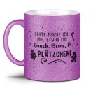 Glitzertasse Weihnachten - Bauch, Beine, Po & Plätzchen!...