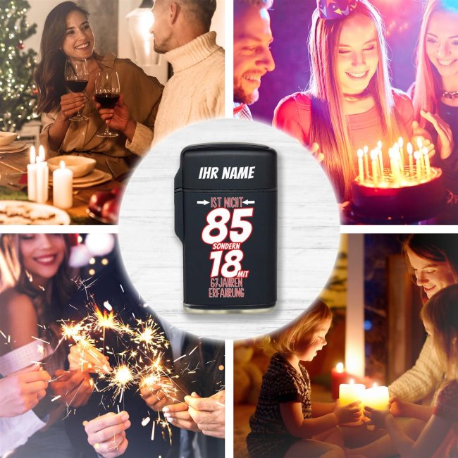 Feuerzeug mit Name zum 85. Geburtstag