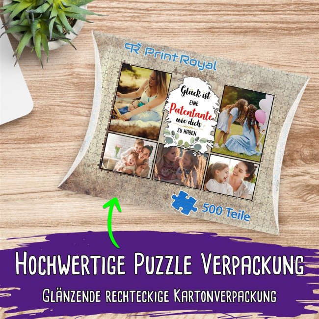 Foto-Puzzle f&uuml;r die Patentante  - Gl&uuml;ck ist - 500 Teile in Karton