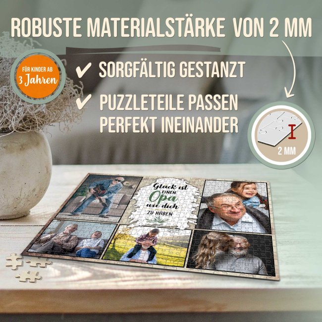 Foto-Puzzle f&uuml;r den Opa  - Gl&uuml;ck ist - 500, 1000 oder 2000 Teile in