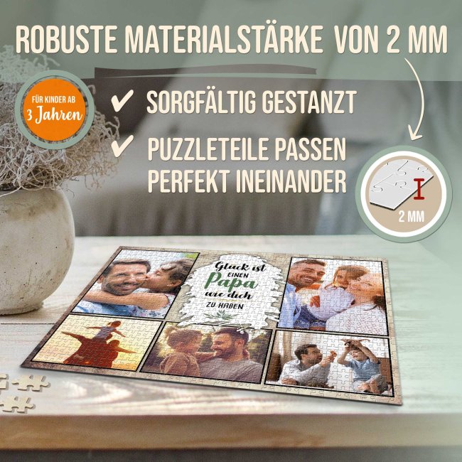 Foto-Puzzle f&uuml;r den Papa  - Gl&uuml;ck ist - 500, 1000 oder 2000 Teile in