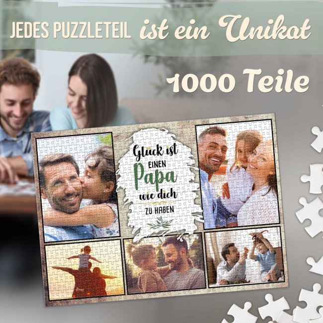 Foto-Puzzle f&uuml;r den Papa  - Gl&uuml;ck ist - 500, 1000 oder 2000 Teile in