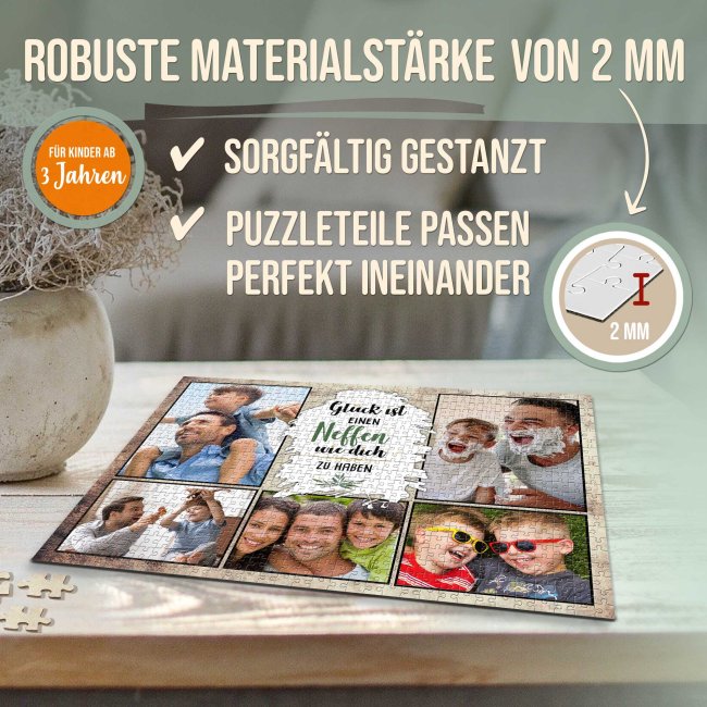 Foto-Puzzle f&uuml;r den Neffen  - Gl&uuml;ck ist - 500, 1000 oder 2000 Teile in
