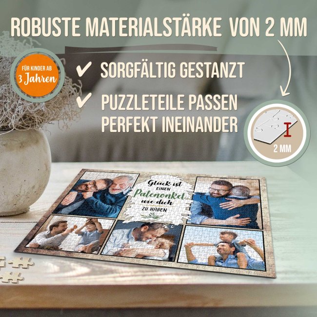 Foto-Puzzle f&uuml;r den Patenonkel  - Gl&uuml;ck ist - 1000 Teile in Metalldose