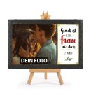 Schieferplatte mit Foto auf Staffelei f&uuml;r die Frau -...