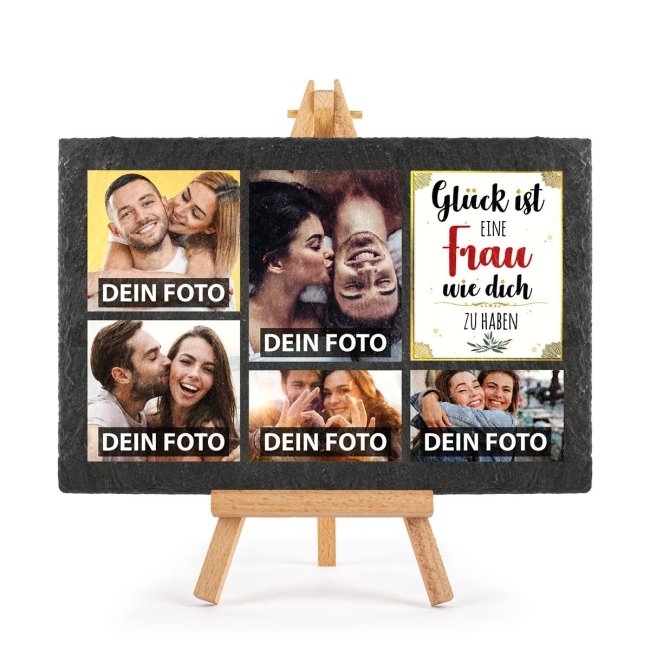 Schieferplatte mit Foto auf Staffelei f&uuml;r die Frau - 20 x 30 cm - 5 Bilder