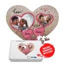 Herz Puzzle mit zwei Fotos, Namen und Datum - Love - 114...