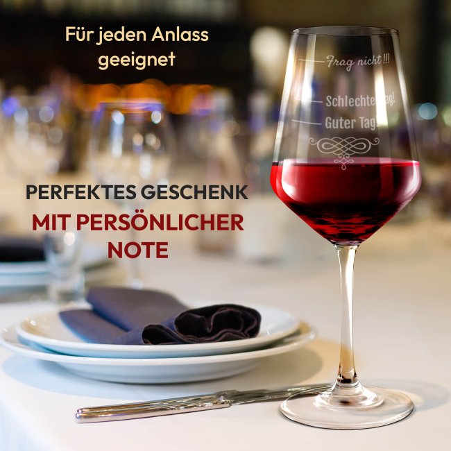 Rotweinglas - Schlechter Tag, guter Tag