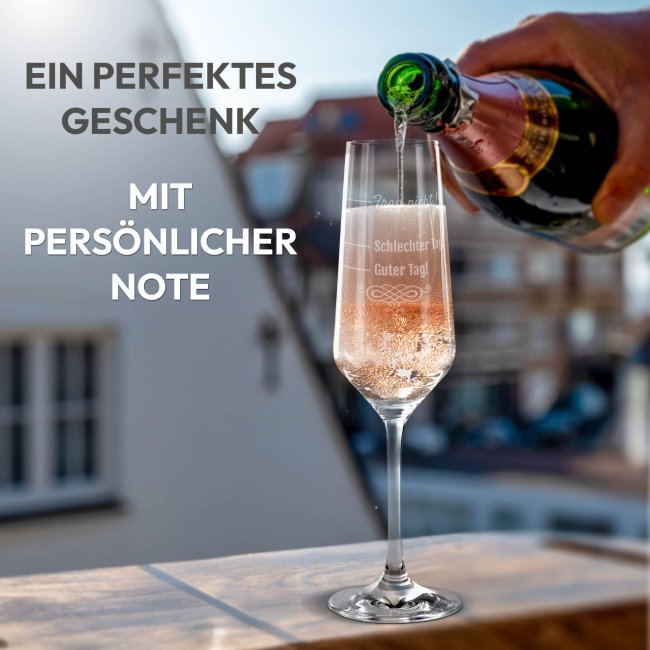 Sektglas mit Gravur - Schlechter Tag, guter Tag