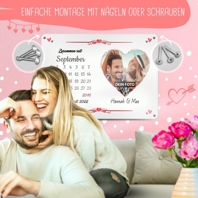 Blechschild - Jahrestag - mit Kalender