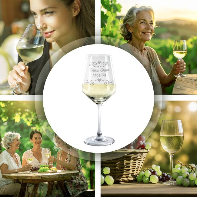 Wei&szlig;weinglas mit Gravur - Beste Oma