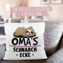 Kissen mit Spruch f&uuml;r Oma - Omas Schnarch-Ecke