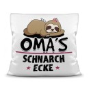 Kissen mit Spruch für Oma - Omas Schnarch-Ecke - Weiß...