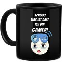 Schwarze Tasse mit Gamer-Spruch - Was ist Schlaf? Ich bin...