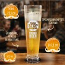Graviertes Bierglas mit Name - Stop Working