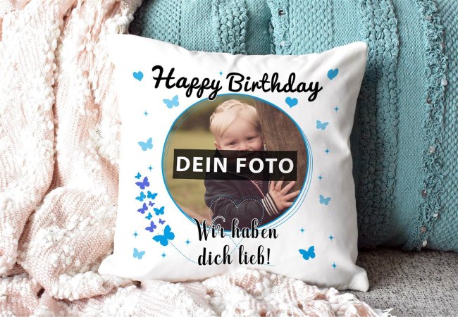 Collagen Kissen - Happy Birthday Junge