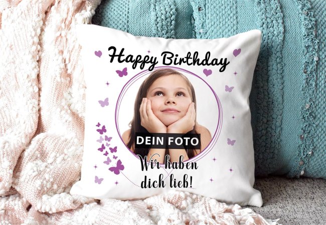 Collagen Kissen - Happy Birthday M&auml;dchen