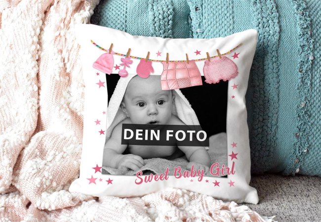 Collagen Kissen zur Geburt f&uuml;r M&auml;dchen