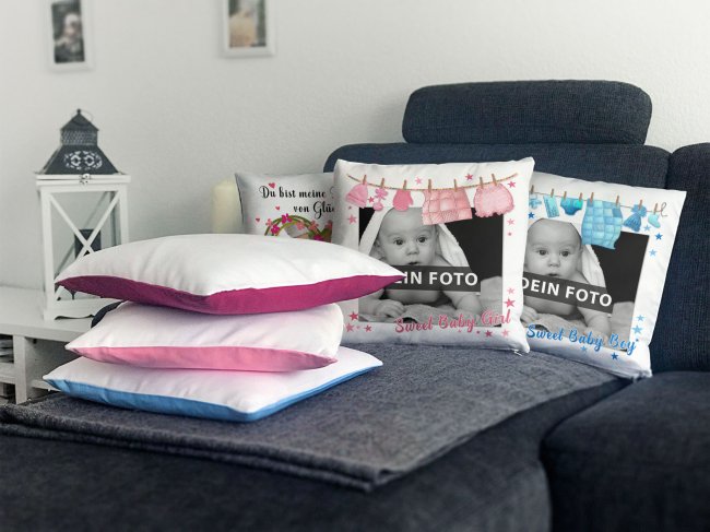 Collagen Kissen zur Geburt f&uuml;r M&auml;dchen - Wei&szlig; - Flauschig