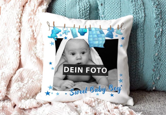 Collagen Kissen zur Geburt f&uuml;r Junge