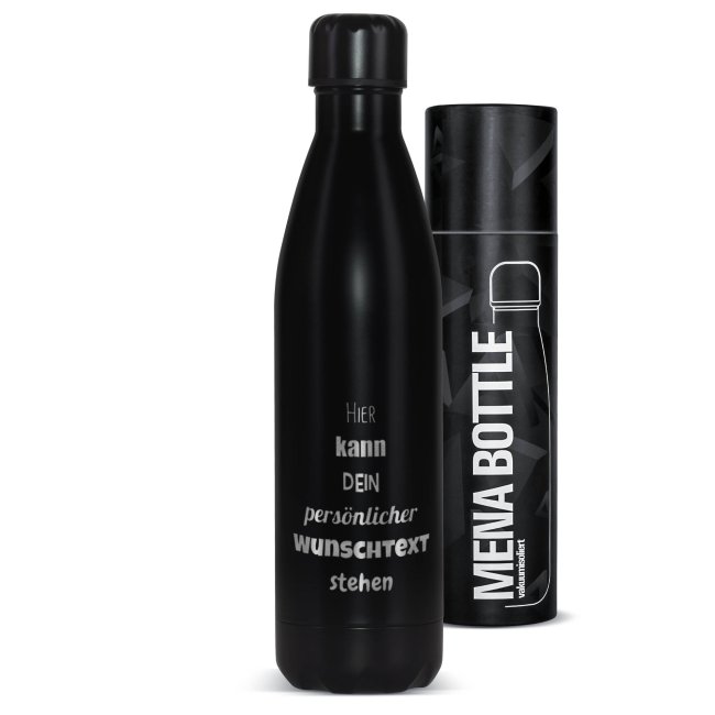 Edelstahl-Trinkflasche gravieren- schwarz matt - 750 ml