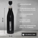 Edelstahl-Trinkflasche mit Namensgravur - schwarz matt -...