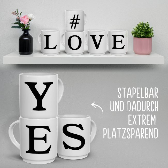 Stapel-Tasse - Buchstaben &amp; Zeichen - Buchstabe A Klassisch