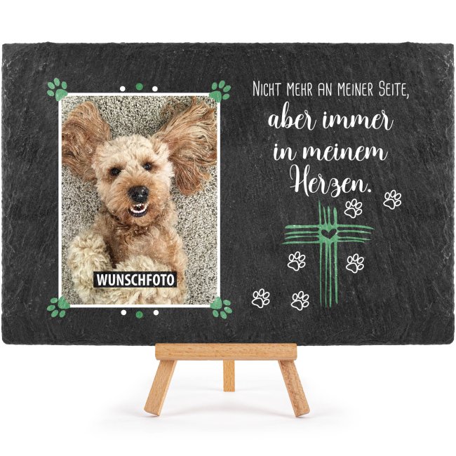 Tier-Schieferplatte mit Foto - Immer in meinem Herzen