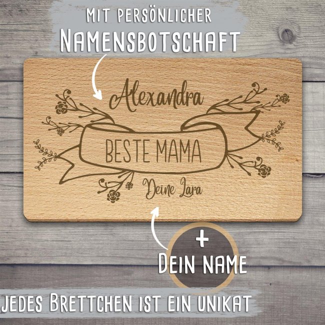 Fr&uuml;hst&uuml;cksbrett f&uuml;r Mama mit Namensgravur