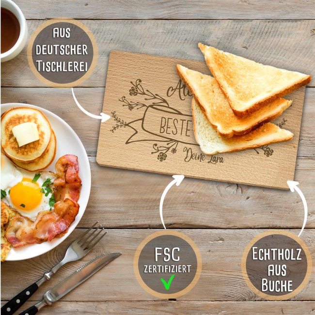 Fr&uuml;hst&uuml;cksbrett f&uuml;r Mama mit Namensgravur