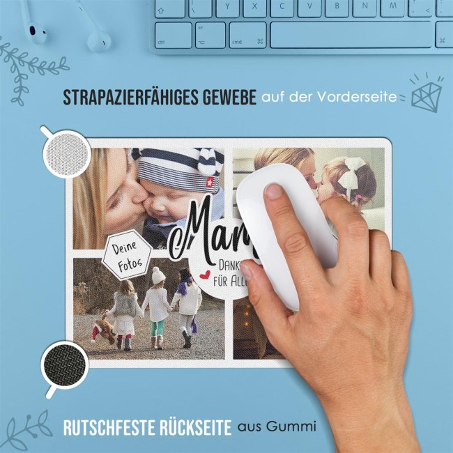 Mousepad - Mama - Danke f&uuml;r alles - 270 x 190 mm