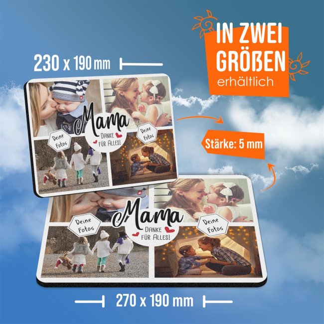 Mousepad - Mama - Danke f&uuml;r alles - 270 x 190 mm