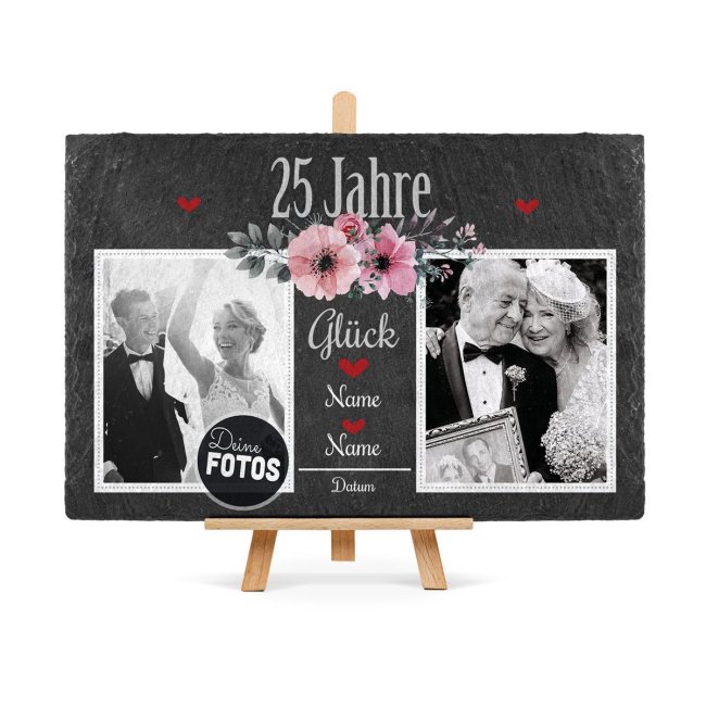 Personalisiertes Geldgeschenk Zur Silberhochzeit - Motiv "25 Jahre Hände" (mit Premium-Rahmen