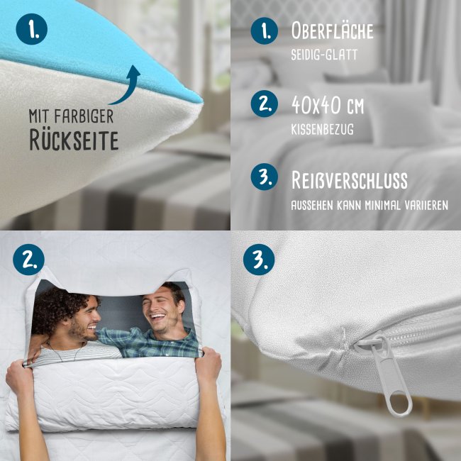 Fotokissen flauschig-weich - mit Foto und oder Text personalisieren - Hellblau flauschig ohne F&uuml;llung