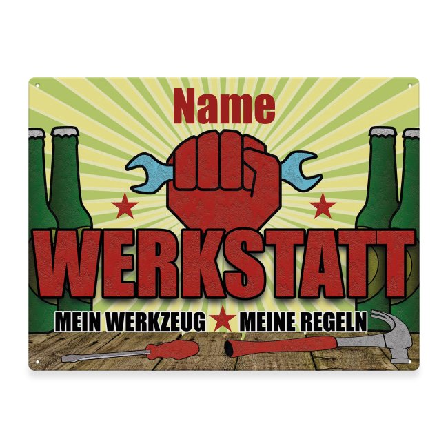 Werkstattschild mit Name - Mein Werkzeug und meine Regeln
