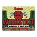 Werkstattschild mit Name - Mein Werkzeug und meine Regeln