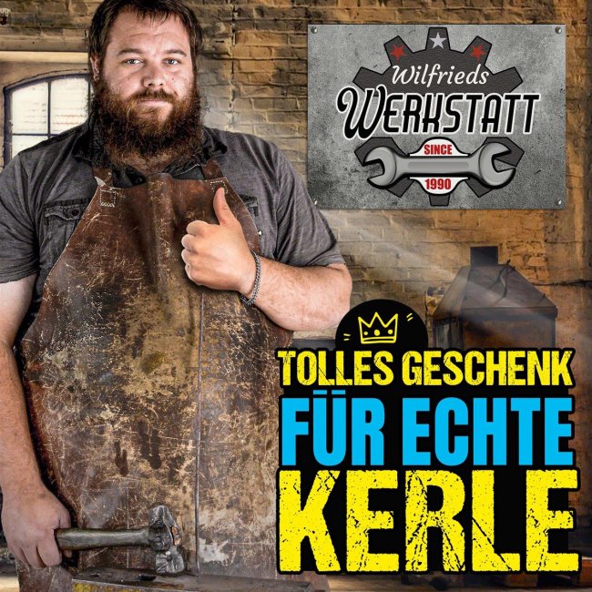 Outdoorschild - Name - Werkstatt since - Datum - 21 x 15 cm