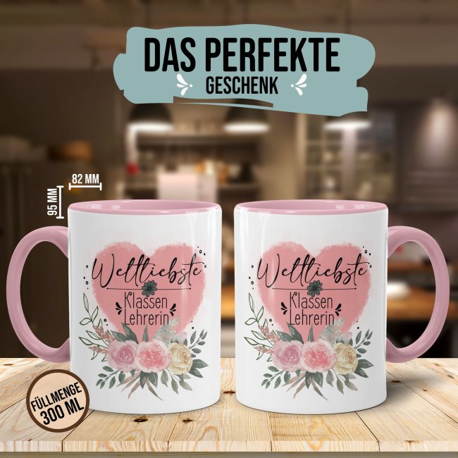 Personalisierte Erzieherin Tasse – „Hinter Jedem Kind Steht…“ Mit Namen, 300 Ml, Spülmaschinenfest
