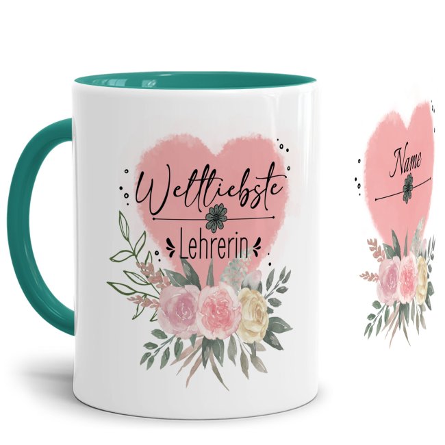 Personalisiert Lehrerin Tasse – „Weltbeste Klavierlehrerin“, Keramik, 300 Ml, Spülmaschinenfest