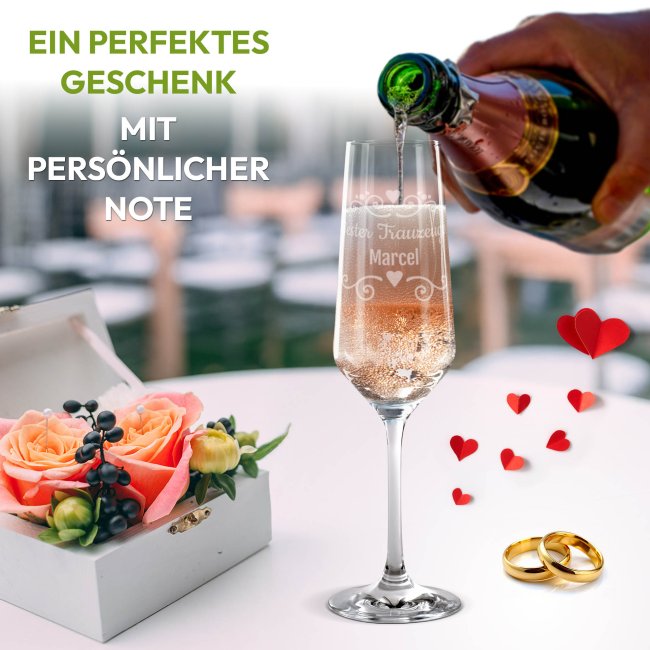 Sektglas mit Gravur - Beste Trauzeugin - mit Name